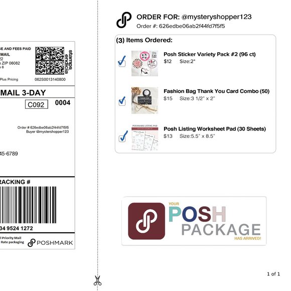 NEW! Posh Package Sticker Labels – (48 ct) - Picture 3 of 5